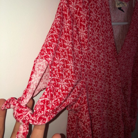 Pinky Red Tied Wrap Shirt! - Picture 3 of 5